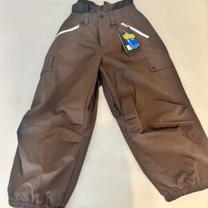 Gsou Snow Women's Coffee Baggy Wear-resistant Waterproof Snow Pants